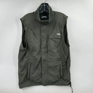 Columbia Omni Shade Sun Protection Mens L Green Vest Layer Outdoor Vented